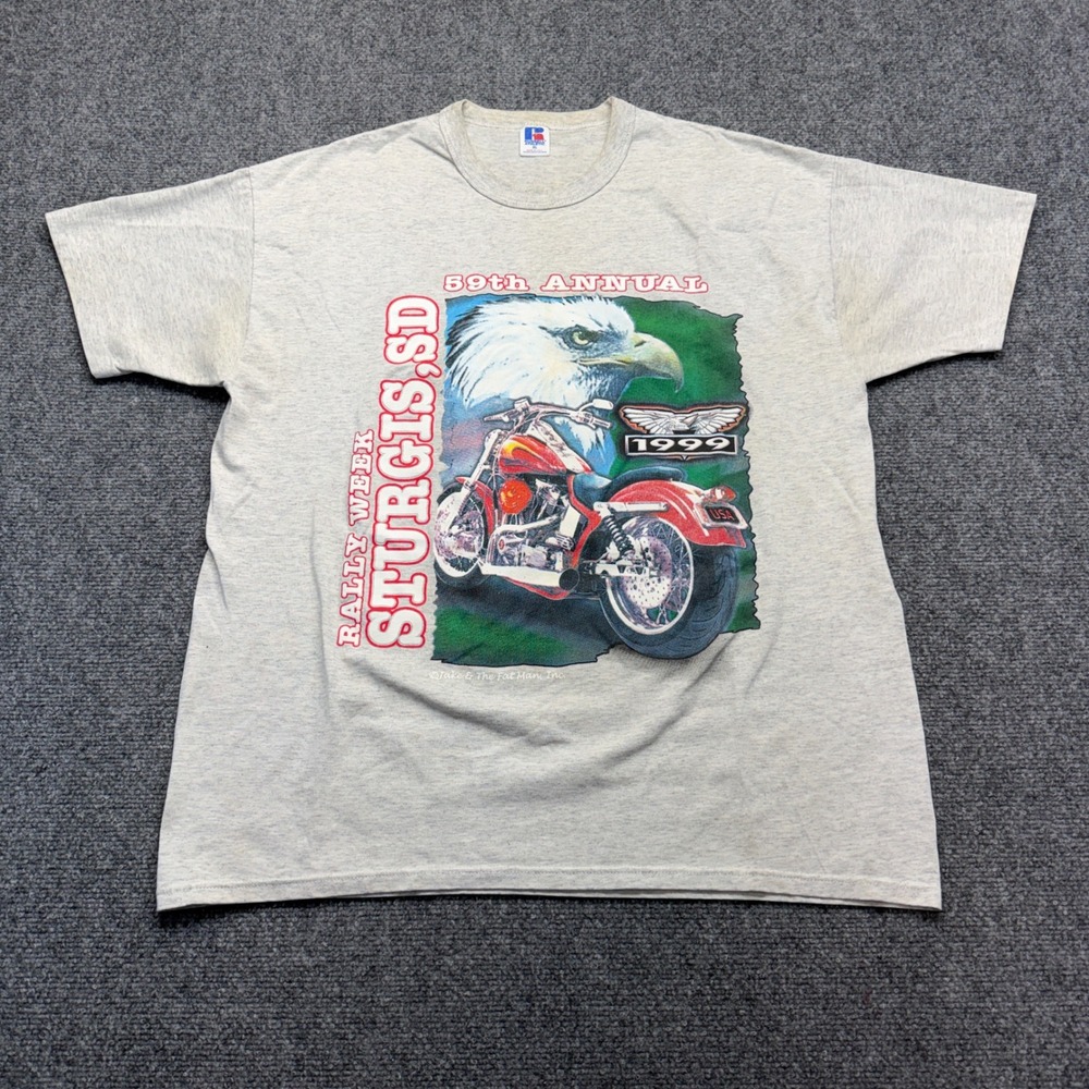 Vintage 1999 Sturgis Rally Week 59th Annual Russell Athletic T-Shirt Mens XL